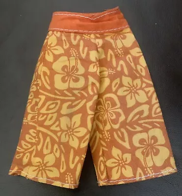 Vintage Barbie Ken Swim Surf Trunks Longboard Shorts Orange Yellow FREE SHIP • $11.45