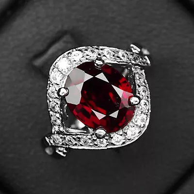 Vivid Pink Rubellite Tourmaline 3.70CT. 925 Sterling Silver Handmade Ring Size 7 • $14.99