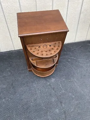 64692 Antique Sewing Stand Nightstand With Revolving Door • $235