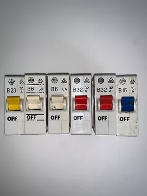 Wylex Push Plug In 5a 6a 16a 20a 30a 32a 40a Amp Type B Mcb Fuse Vat Reg'd • £24.99