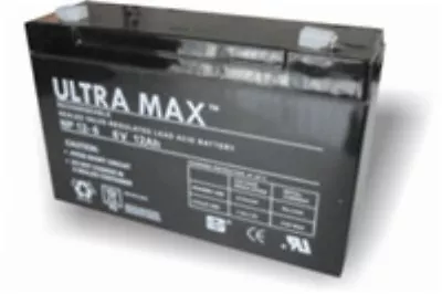 ULTRAMAX NP12-6 6V 12AH (as 10Ah) EMERGENCY LIGHT LIGHTING BATTERY • £19.99