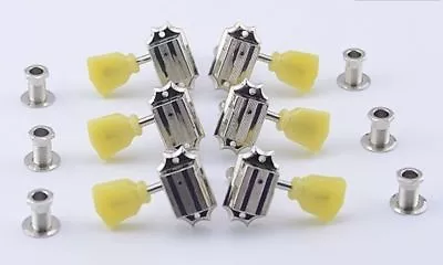 Genuine KLUSON Deluxe Tuner 3x3 Nickel & Cream Pearloid Button For Gibson Guitar • $129.99