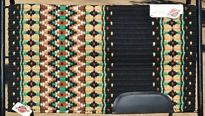 Mayatex Custom Show Saddle Blanket Pad 40 X 34 - Black/Tan/Green/Brown • $148