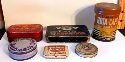 Vintage Advertising Medicinal Tins Set Of 6 Different • $8