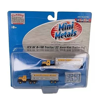 ICX IH R-190 Semi Tractor 32' Areo-Van Trailer Set Mini Metals 1/160 Il Cali Xps • $19.99