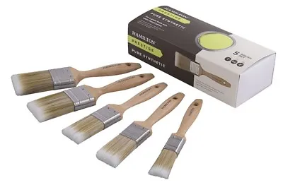 Hamilton Prestige 5pce Pure Synthetic Bristle Paint Brush Set 1x1 2x1.5 2x2  • £16.98