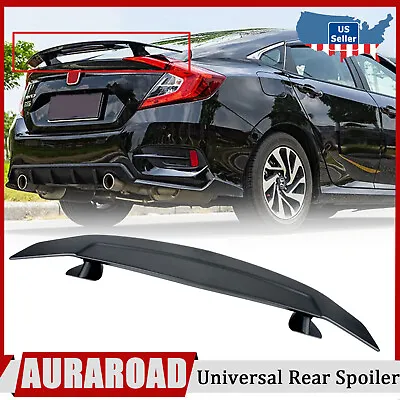 52  Universal Car Rear Trunk Spoiler Wing Sport Style W/Adhesive Matte Black  • $55.19