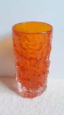 £89.99 • Buy Whitefriars  Orange Textured Glass 6 Inch Bark Vase Geoffrey Baxter