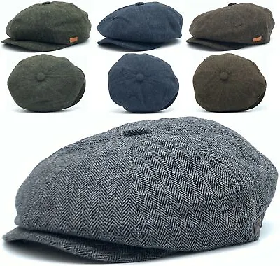 Quality Wool Mix Peaky Blinders Cap Gatsby Newsboy H Tweed 4 Colour Hat By Major • £14.99