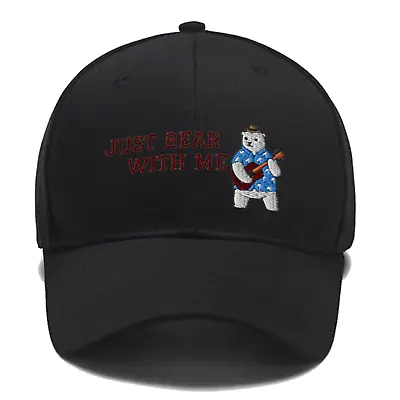 Polar Bear Playing Guitar Embroidered Baseball Dad Hat Custom Hat Trucker Cap • $17.99