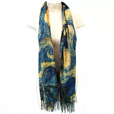 The Magic Scarf Company Blue Abstract Print Warm Soft Scarf Fall Winter • $39.99