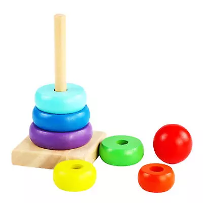 7 Pcs Stacking Toys Baby Blocks Toddler Montessori Sensory Soft Rings Stacker • £9.19