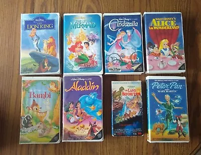 Disney's VHS Vintage 90s 8 VHS Movie Lion King Bambi Peter Pan Land Before Time • $15