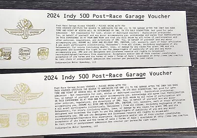 Indianapolis 500 Garage Pass Post Race 2 Tickets • $20