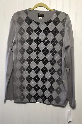 New ACES & EIGHTS Mens XL ?Crew Neck Diamond Print Long Sleeve Pullover Shirt • $15