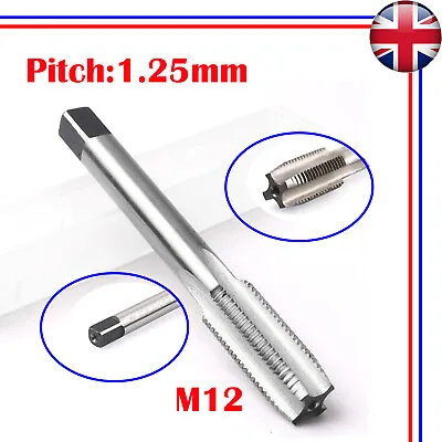 L:12MM Metric Tap Set HSS Machine Thread Hand Tap Staight Flute M12 Pitch 1.25mm • £11.99