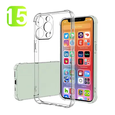 $6.49 • Buy For IPhone 15 Plus Pro Max Case Clear 14 13 12 Mini Shockproof Heavy Duty Cover