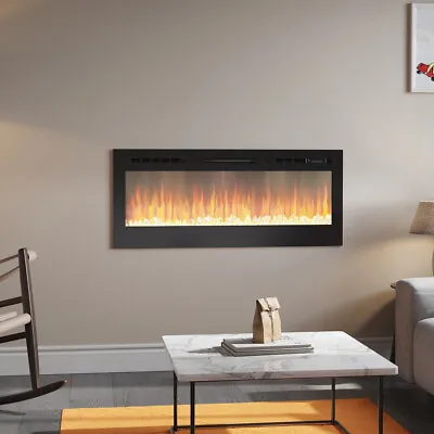 Modern Electric Fireplace Heater Insert/Wall LED Flame Effect Stove Living Room • £189.95