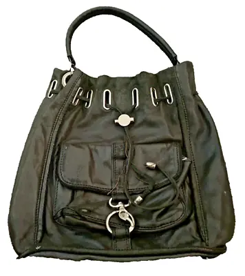 Mimco Black Soft Leather Cocoon Bucket Shoulder  Bag - Removable Strap - Damaged • $16.31