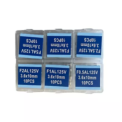 60PCS 3.6X10mm Mini Fuse 125V 0.5A 1A 2A 2.5A 3A 5A Fuse Assortment Kit • $11.99