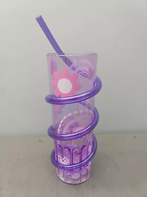 4 Pack: Light Up Purple Straw Tumbler Drinking Cup • £17.85