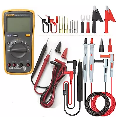 FLUKE 15B+ F15B+ Digital Multimeter Meter & 21 In 1 Multimeter Test Lead Kit • $130.99