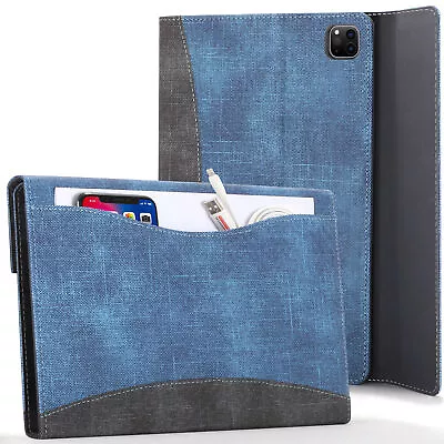 £6.99 • Buy Apple IPad Pro 12.9 2020 Case Cover, Document Pocket, Auto Sleep Wake - Blue