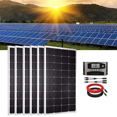 600W Mono Solar Panel Kit 12 Volt W/MPPT Controller For RV Trailer Camper Shed • £417.99