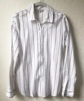 Rails Womens Josephine Montauk Stripe Button Shirt Blouse White Size M • $22