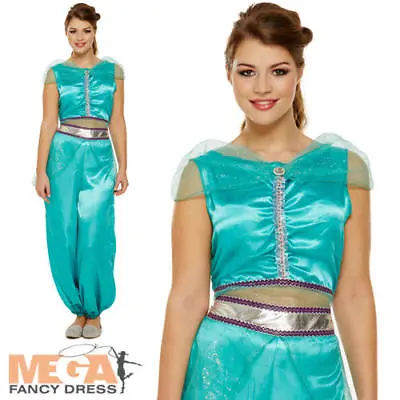 Arabian Princess Ladies Fancy Dress Jasmine Belly Dancer Fairytale Adult Costume • £12.99