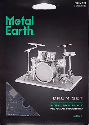 Fascinations Metal Earth Drum Set 3D Laser Cut Steel Instrument Model Kit • $9.50