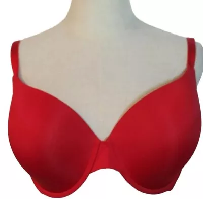 Victoria's Secret Size 16DD Red Shaped Smooth Cup Underwired T-Shirt Bra  38DD • $22.95