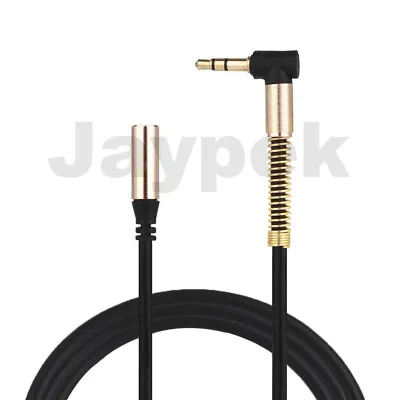 Aux Extension Cable Right Angle Connector 3.5mm Jack Stereo Audio Headphone Lead • £2.99