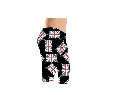 £12.99 • Buy Ladies Vintage Union Jack UK Flag Patch Print Stretchy Cycling Cycle Shorts