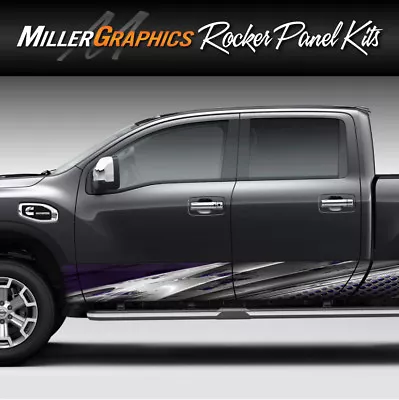 Oxide Metal (Purple) Rocker Panel Graphic Decal Wrap Kit Truck SUV - 4 Sizes • $74.95