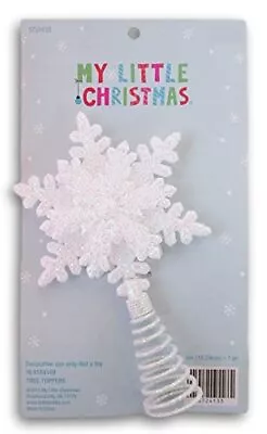 Glitter Snowflake Miniature Christmas Tree Topper - 6 Inches Iridescent • $20.81