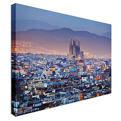 £17.99 • Buy Barcelona Cathedral City Centre  Canvas Wall Art Picture Print