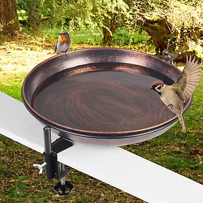 Deck Mounted Bird Bath Metal Birdbath Bowl Unheated With Lightweight Detachable • $26.19