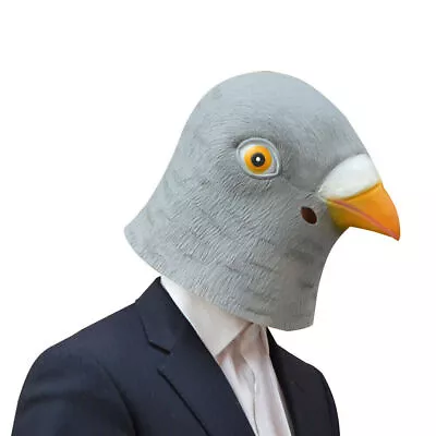 AU Pigeon Head Mask Creepy Animal Halloween Costume Theater Prop Latex Party Toy • $29.19