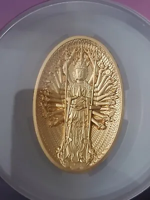 2023 Chad Thousand Arms Guanyin 5oz Silver Gilded Coin • $499.99