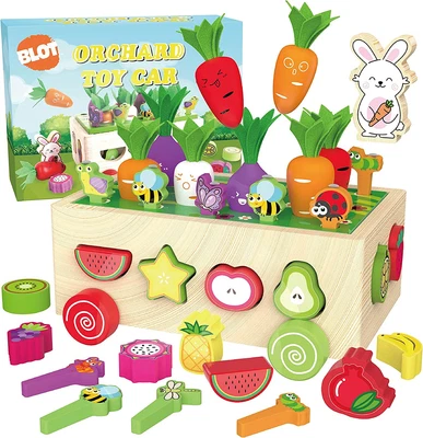 £16.98 • Buy Montessori Wooden Toys Carrot Harvest Game Sorting Matching  2 3 Year Old Kids