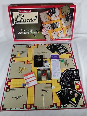 Vintage Retro 1990 Cluedo Board Game Complete Box Torn Otherwise VGC • £9.49