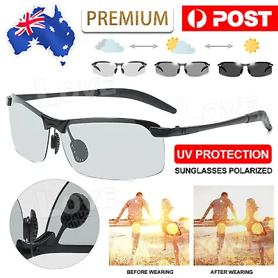 $9.95 • Buy Photochromic Polarised Sunglasses UV400 Polarized Fishing Driving Eyewear Retro