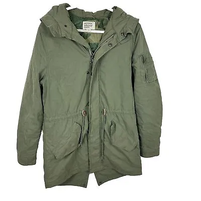 Alpha Industries M65 Fishtail Parka US Jacket Hooded Army Green Coat Men’s Sz M • $89.99
