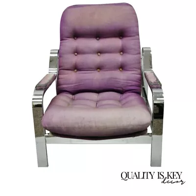 Mid Century Modern Chrome Selig Recliner Reclining Lounge Chair Milo Baughman • $2800