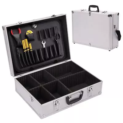 Electricians Aluminium Flight Case Toolbox Tool Organiser Lockable Storage Box • £23.89