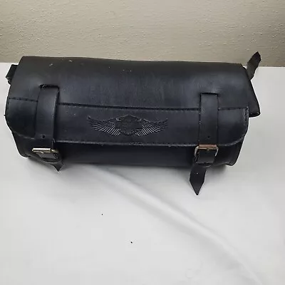Harley Davidson Motorcycle Windshield Black Leather Pouch • $29.99