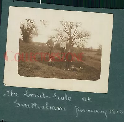 £32.40 • Buy 1915 WWI  Snettisham Air Raid Norfolk Children In Bomb Crater Photo 4 X 3 Inch