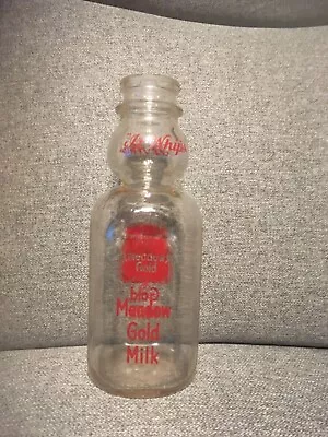 Antique Meadow Gold Silver Seal Milk Bottle CREAM TOP BOTTLE IT WHIPS Red Letter • $15