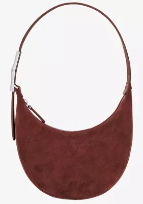 LONGCHAMP Roseau Essential Medium Half Moon Leather Bag - Mahogany - NWT • $299